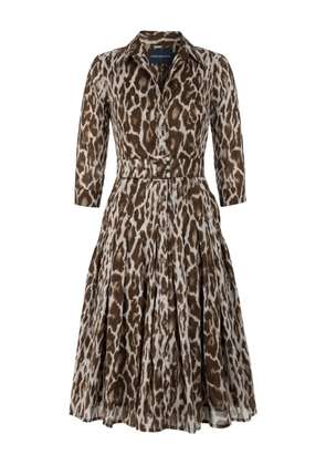 Samantha Sung Audrey leopard-print belted dress - Brown