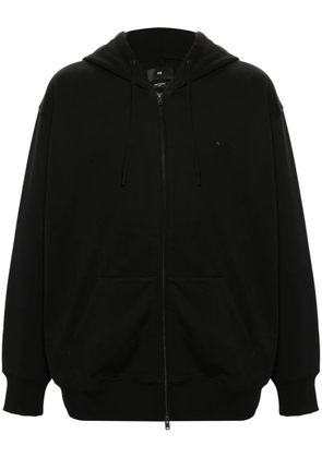 Y-3 logo-appliqué zip-up hoodie - Black