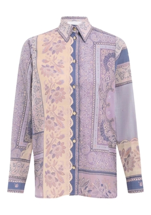 ZIMMERMANN mix-print button-up shirt - Blue