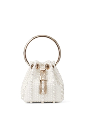 Jimmy Choo Bon Bon pearl-embellished mini bag - White