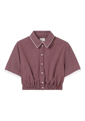 Claudie Pierlot cropped checked shirt - Red