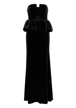 Self-Portrait Velvet Peplum maxi dress - Black