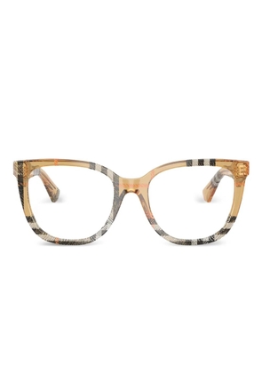 Burberry Eyewear checked square-frame glasses - Brown