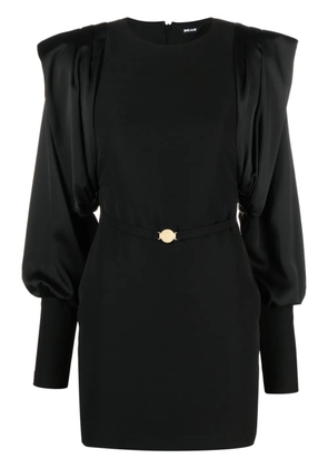 Just Cavalli draped-sleeve belted minidress - Black