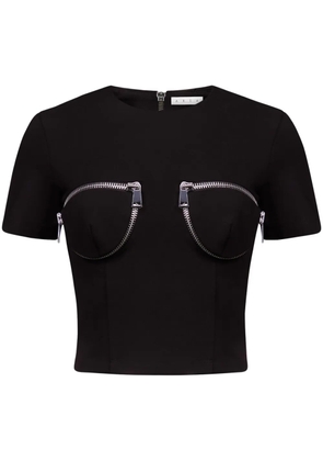 AREA zip-detail T-shirt - Black