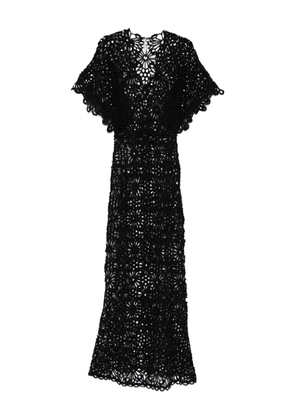 Norma Kamali floral-lace dress - Black