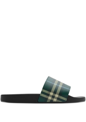 Burberry checked slides - Green