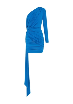 Alex Perry one-sleeve draped mini dress - Blue