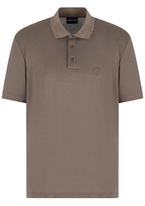 Giorgio Armani logo-embroidered polo shirt - Neutrals