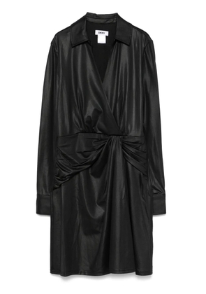 DKNY pleat-detail midi dress - Black