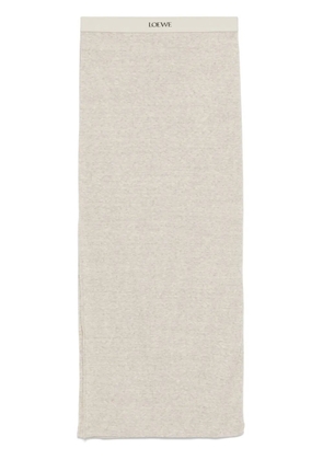 LOEWE logo-waistband midi skirt - Neutrals