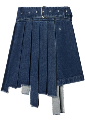 Off-White pleated asymmetric denim skirt - Blue
