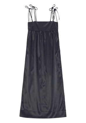 GANNI sleeveless satin maxi dress - Black