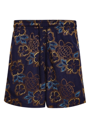 Vilebrequin floral-jacquard swim shorts - Blue