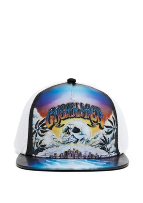 Casablanca logo-print cap - White