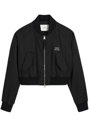 AMI Paris logo-lettering bomber jacket - Black