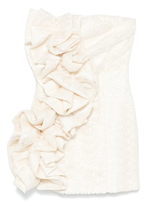 ROTATE BIRGER CHRISTENSEN lace ruffle mini dress - Neutrals