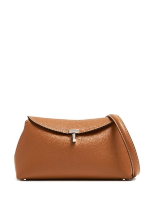 TOTEME T-Lock leather clutch bag - Brown