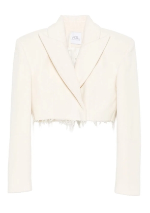 Vestiaire d'un Oiseau Libre frayed-hem cashmere jacket - White