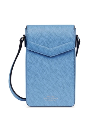 Smythson Envelope crossbody phone case - Blue