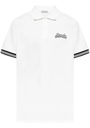 Moncler logo-embroidered polo shirt - White