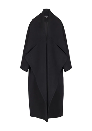 Balmain oversized-lapel wool coat - Black