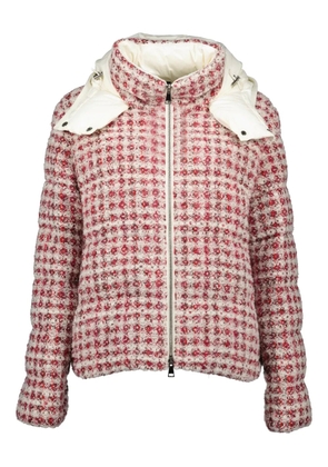 Moncler tweed puffer jacket - Red