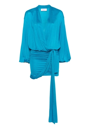 Blumarine long-sleeve wrap minidress - Blue