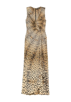 Roberto Cavalli twisted animal-print dress - Brown