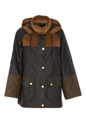 Barbour quilted corduroy-panels puffer jacket - Green