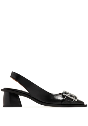 GANNI 30mm buckled slingback pumps - Black