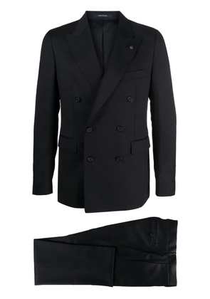 Tagliatore brooch-detail double-breasted suit - Blue