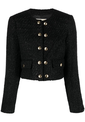 Michael Michael Kors stripe-pattern cropped jacket - Black