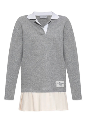 Moncler pleated-panel polo dress - Grey