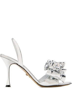 MACH & MACH 95mm Le Cadeau ruffle-bow sandals - Silver