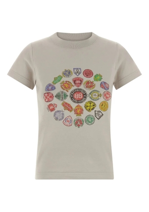 Balenciaga logo-print crew-neck T-shirt - Neutrals