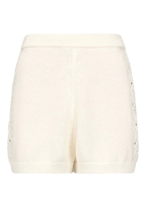 LouLou de Saison Andel crochet-detail shorts - White