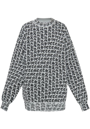 VETEMENTS logo-intarsia sweater - Grey