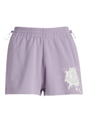Moncler splatter-print drawstring shorts - Purple