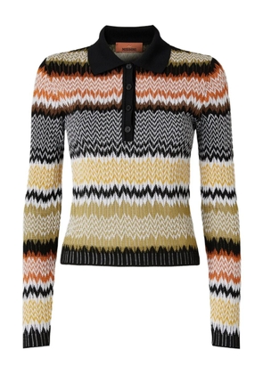 Missoni chevron-pattern polo neck top - Multicolour