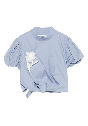 Self-Portrait floral-appliqué blouse - Blue