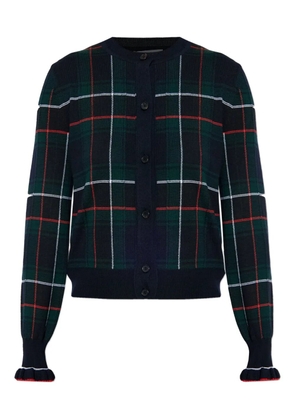 Alexander McQueen plaid ruffled-cuff cardigan - Green