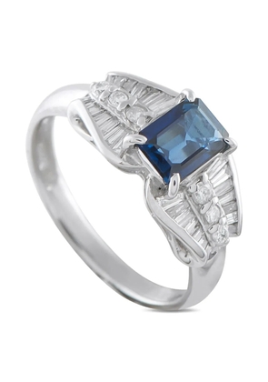 LB Exclusive platinum diamond sapphire ring - Silver