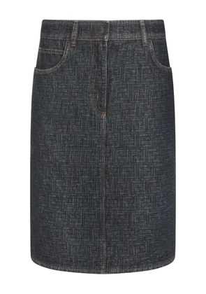 FENDI patterned pocket midi skirt - Blue