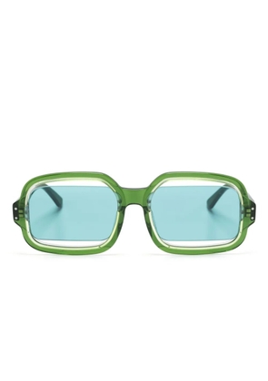 Henrik Vibskov Olga rectangle-frame sunglasses - Green