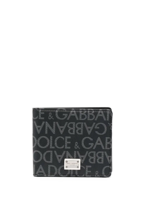 Dolce & Gabbana logo jacquard bi-fold wallet - Black