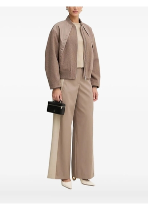 BOSS wool-paneled bomber jacket - Brown