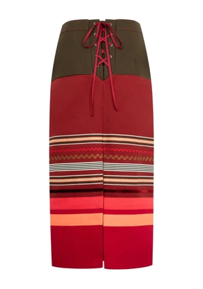 Christopher John Rogers embroidered colourblock pencil skirt