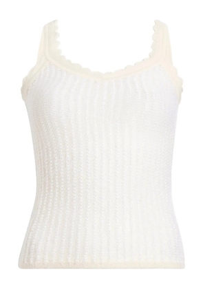 KHAITE Ennio scalloped tank - White