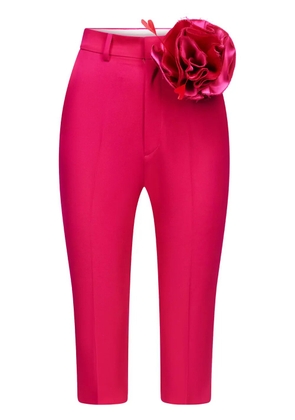 AREA flower-appliqué tailored shorts - Pink